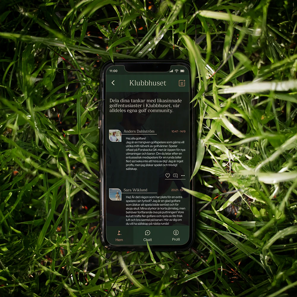 Phone displaying the app in the rough