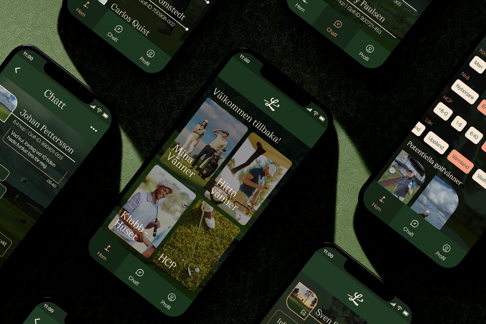 a dozen of phones displaying the app