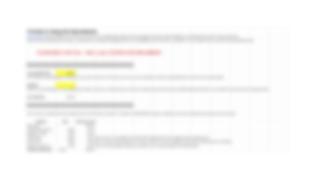 Blurred preview of the financial model spreadsheet