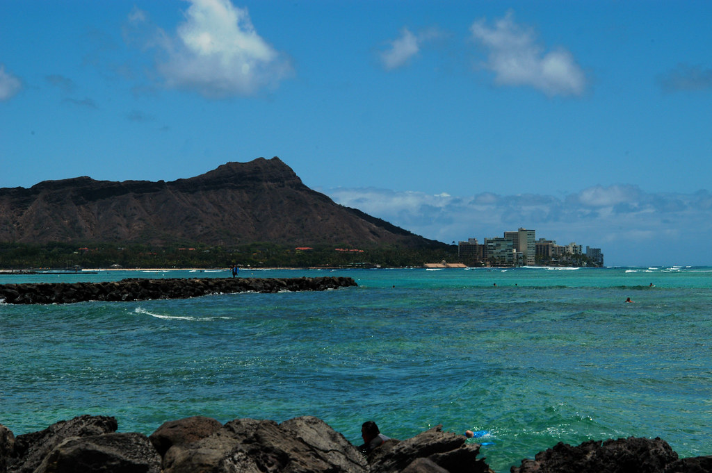 Diamond Head above Waikiki in Honolulu, Hawaii