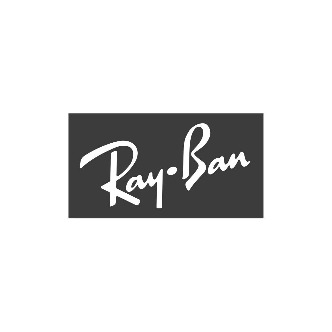 Ray-Ban logo in its signature handwritten script style