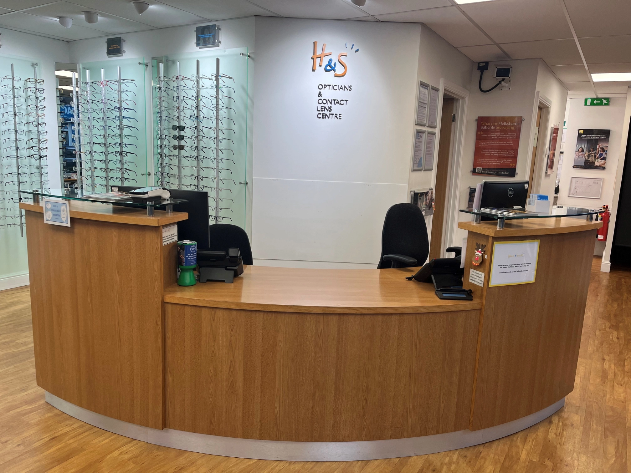 Reception desk at Haine & Smith Melksham Practice