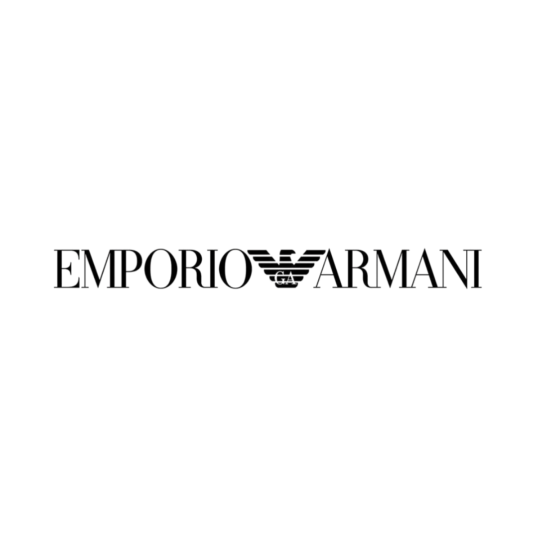Emporio Armani logo with text and iconic eagle emblem on white background