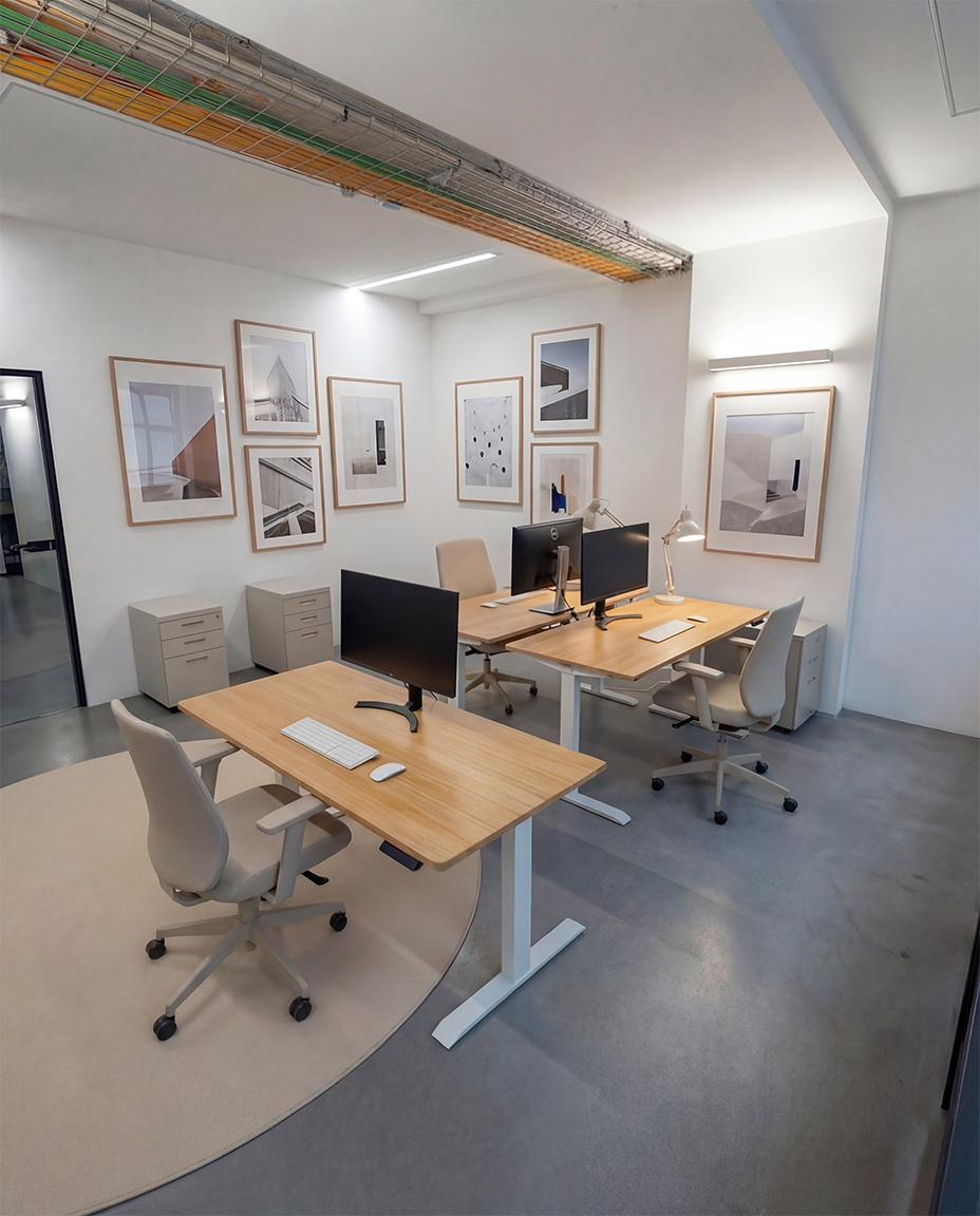 professional office space with a creative touch for an ai saas company