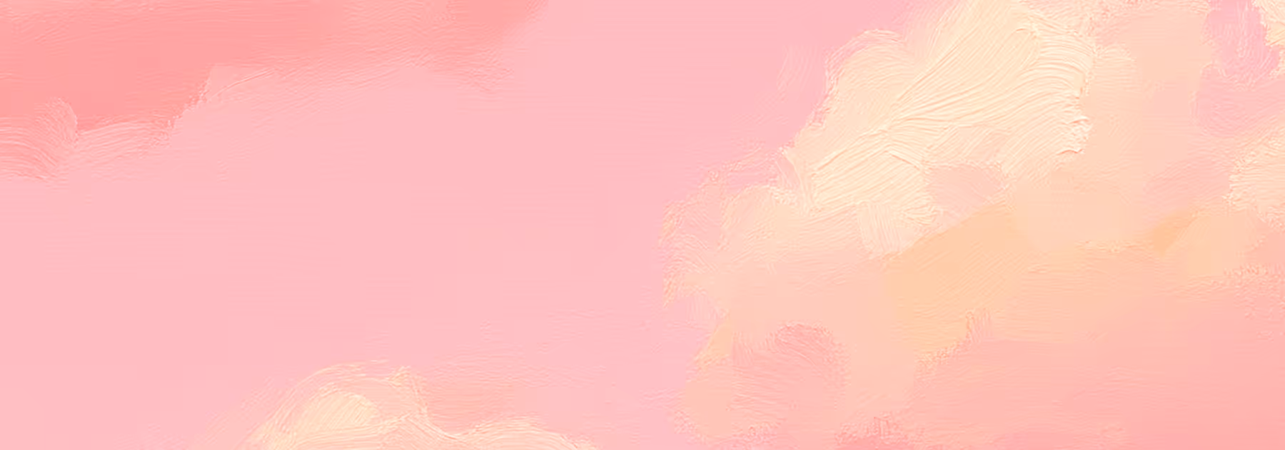 A painting of a pink sky with clouds.