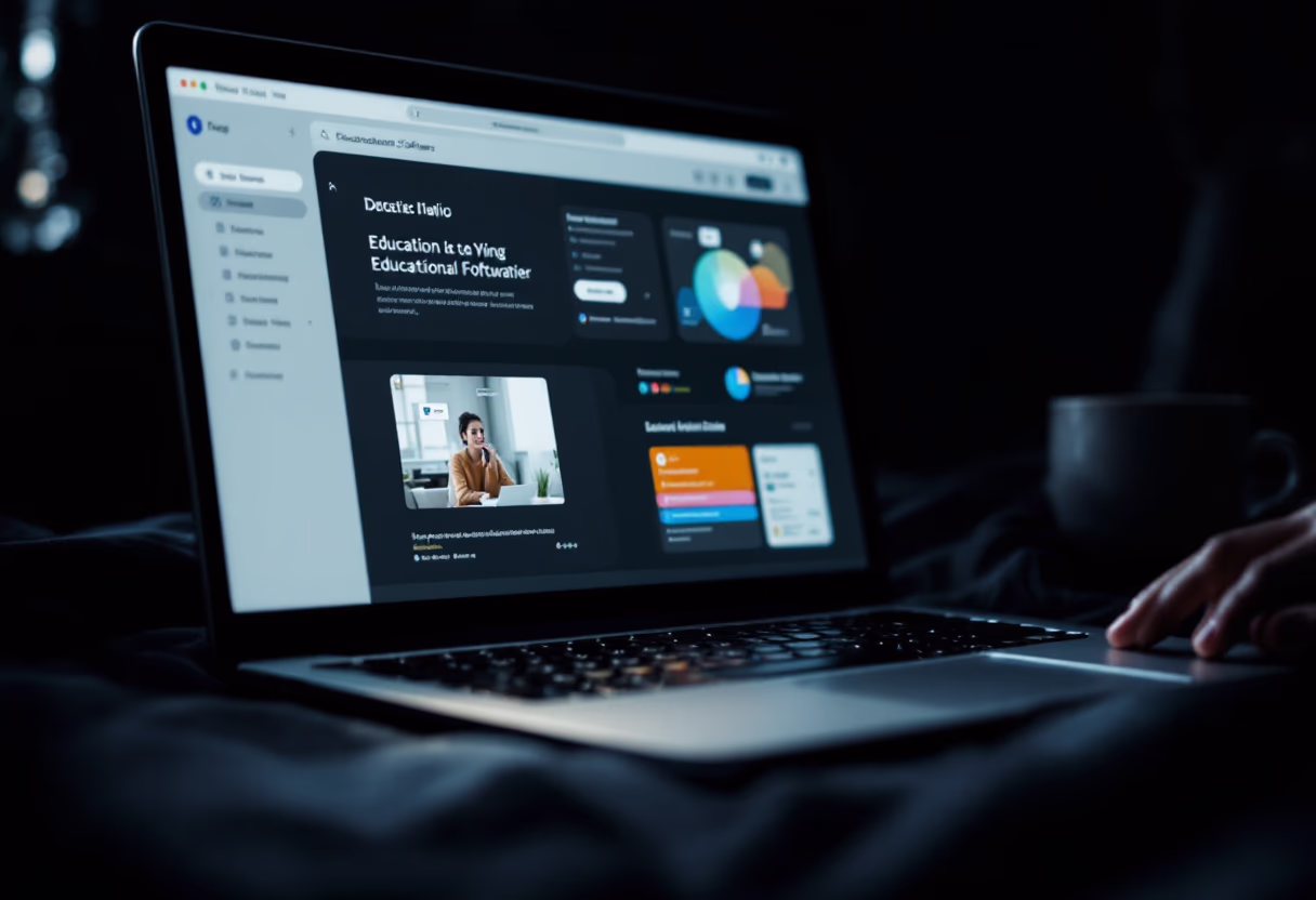 [interface] image of a computer showcasing educational software (for an edtech)