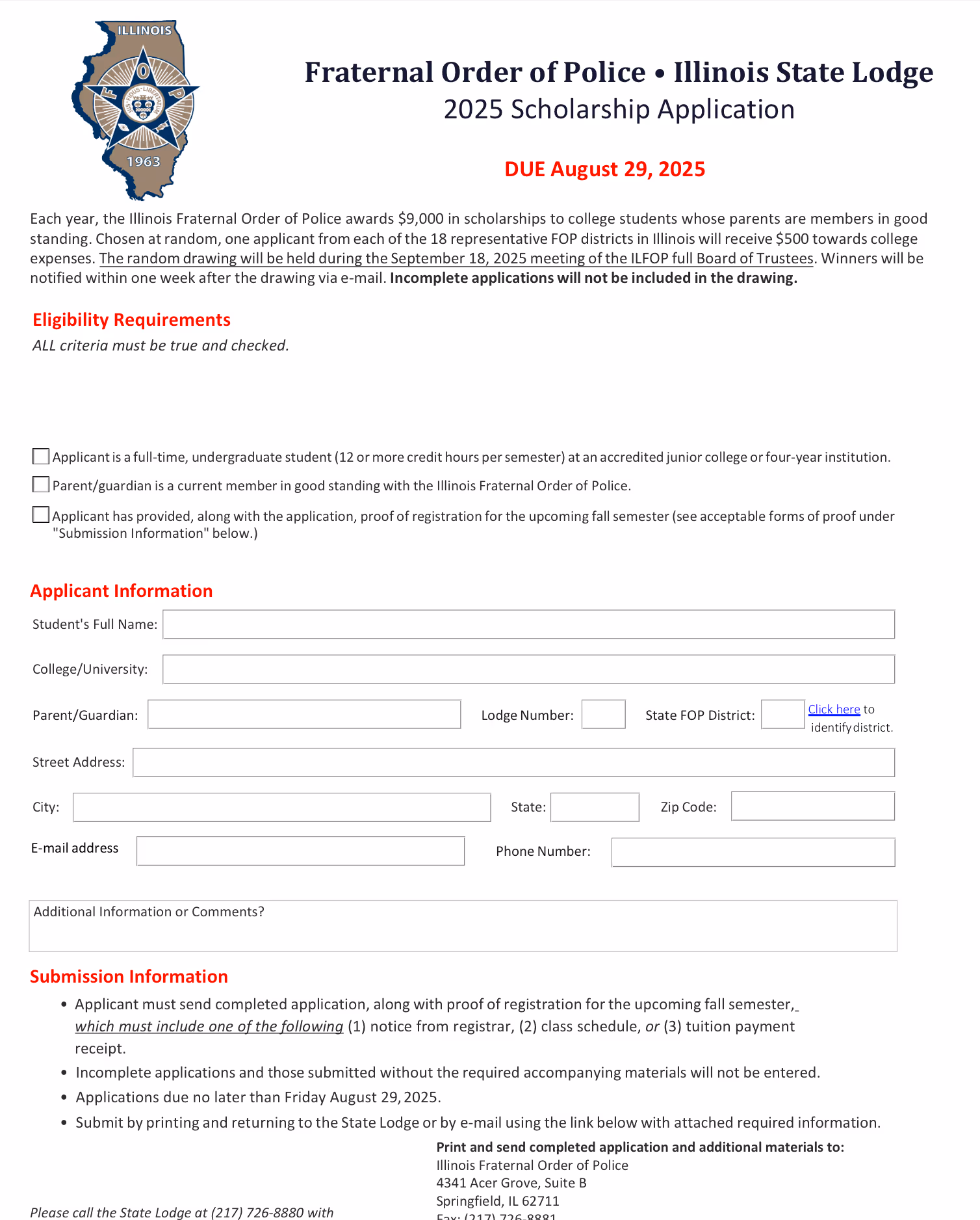 Scholarship Application