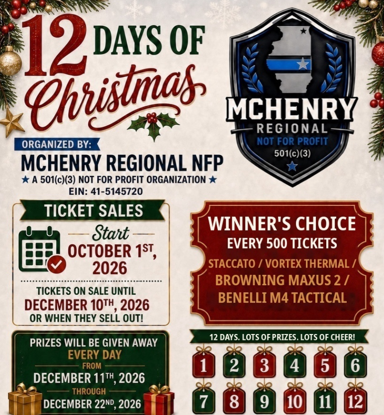McHenry County Regional Lodge 12 Days of Christmas Raffle