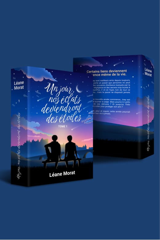 Mockup de la couverture de "Un jour, nos éclats deviendront des étoiles", tome 1, de Léane Morat.