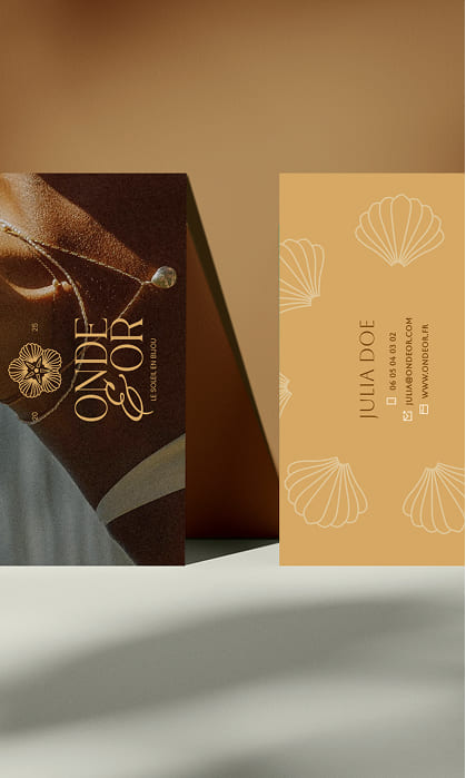 Mockup Carte de visite Onde & Or