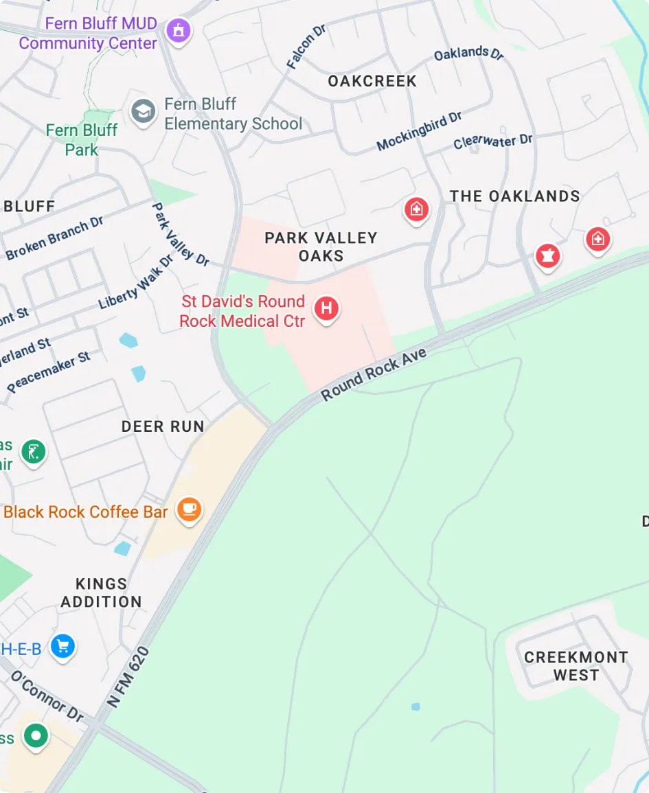 Google maps of Round Rock Ave near St David's Round Rock Medical Center