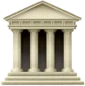 A grand building featuring tall columns and pillars, showcasing classical architectural design.

