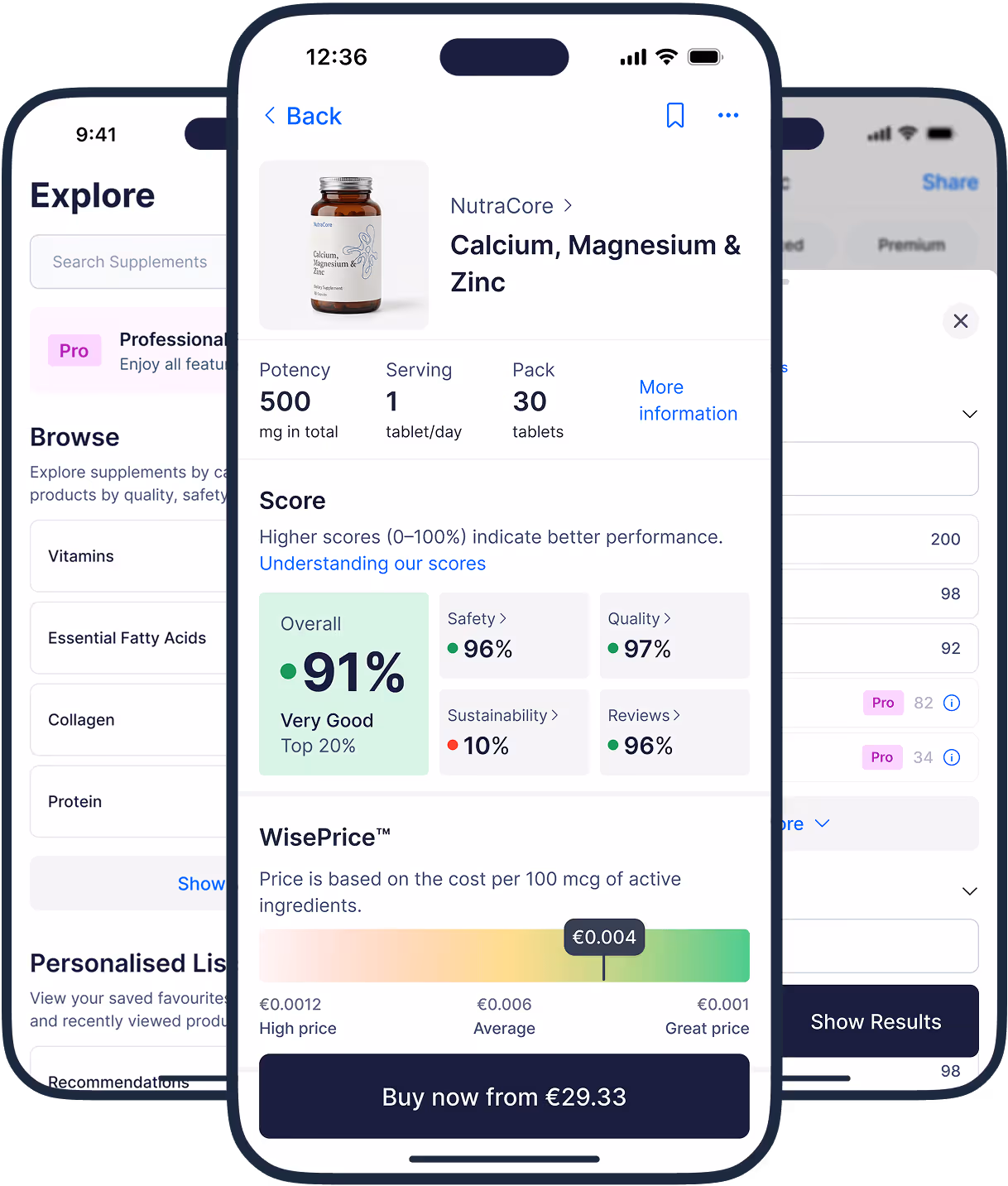 Product price displayed prominently on the app, highlighting the cost for potential buyers.
