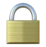 A lock secured with a shiny gold padlock, symbolizing security and protection.

