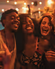 A cheerful gathering of friends at a party, highlighting the joy of local connections and shared experiences.