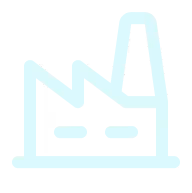 Factory icon representing sustainable manufacturing, ESG industrial compliance, and low-carbon production