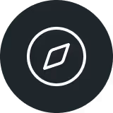 GovEVA Maturity Analysis icon – compass symbol representing ESG readiness evaluation, strategic direction, and corporate sustainability progress tracking.