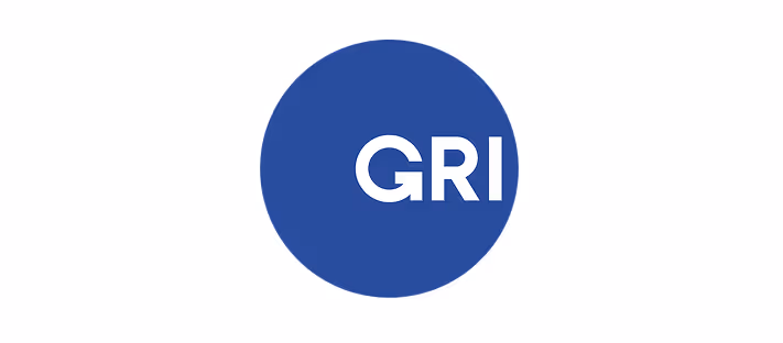 GRI logo – global ESG reporting framework for sustainability disclosures and corporate responsibility.