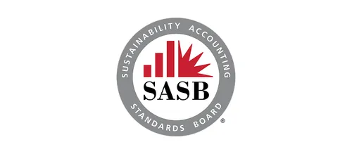 SASB logo – global ESG reporting standard with industry-specific sustainability disclosure guidance.