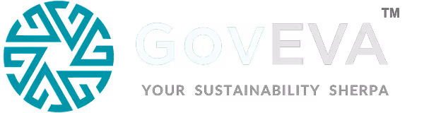 GovEVA logo with text on a teal background