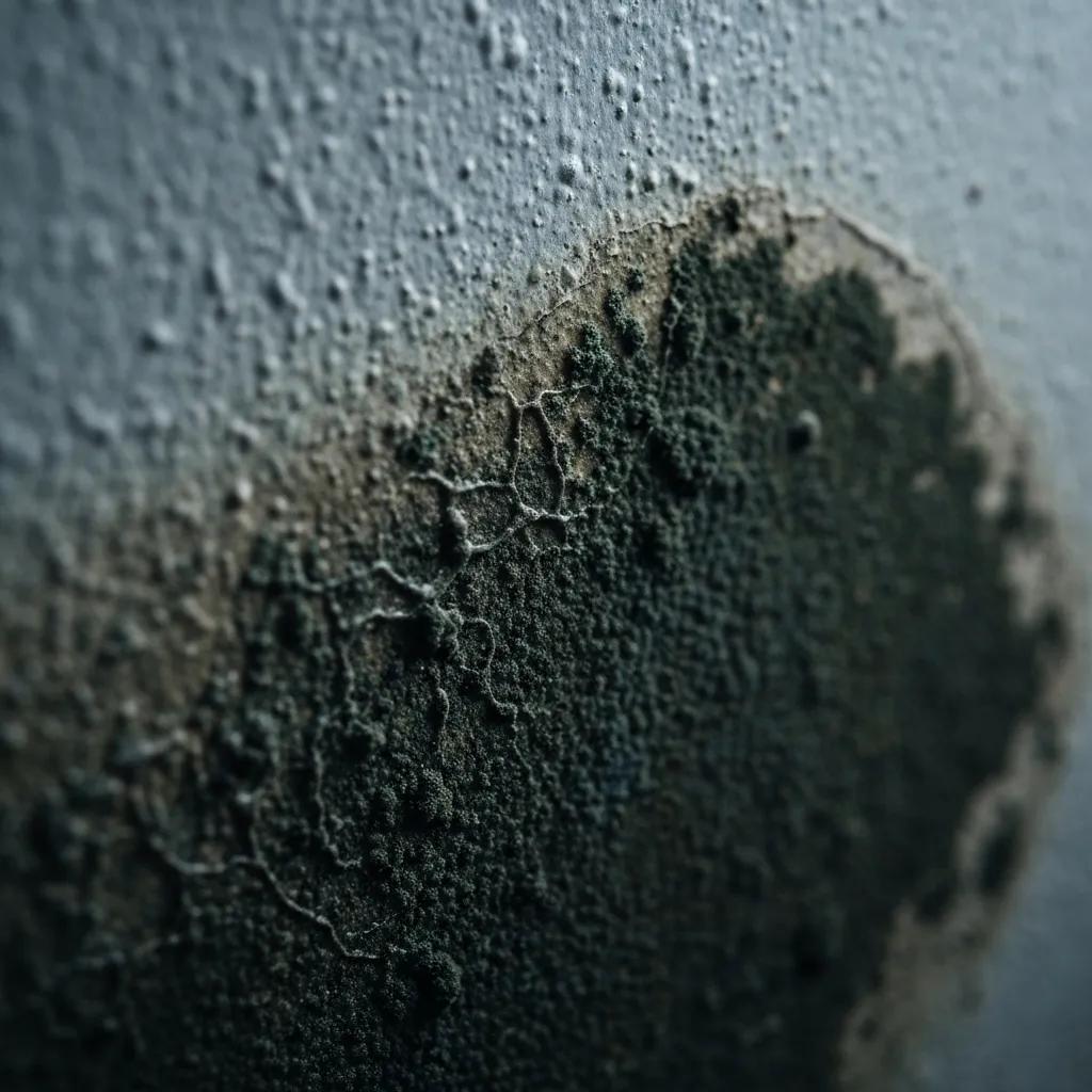 Mold growing on a wall, indicating water damage from a leaky water line