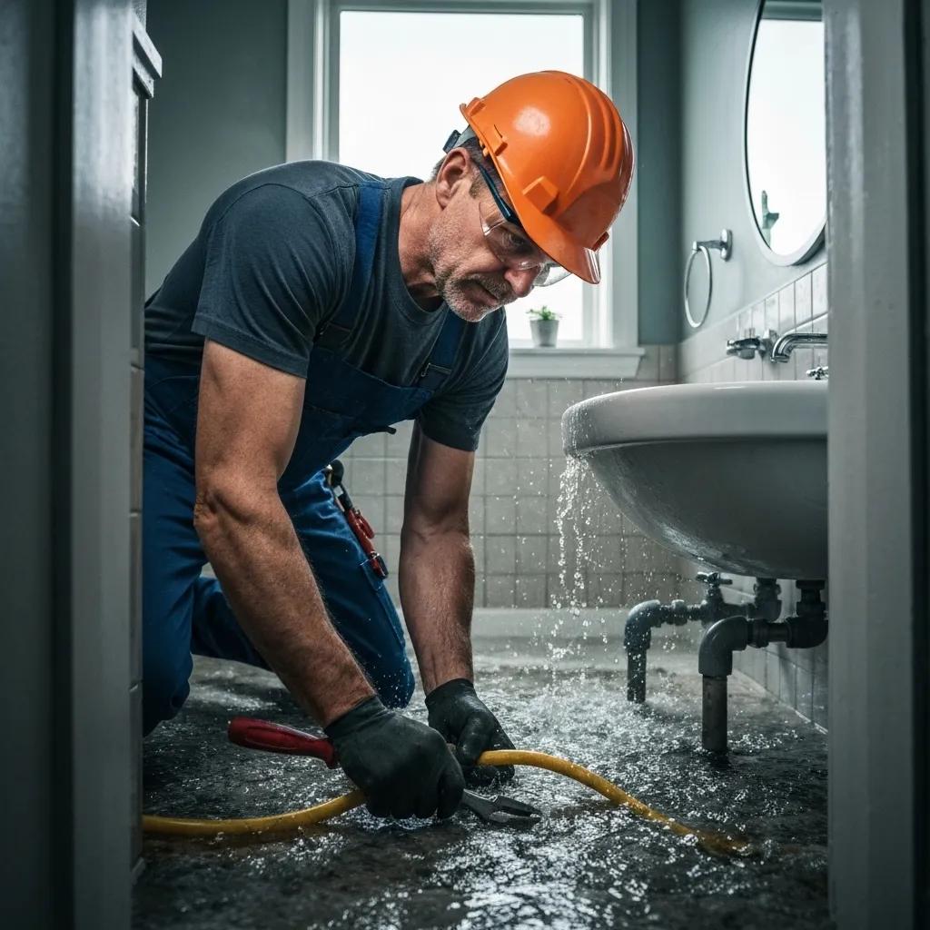 Orlando plumber fixing a burst pipe, highlighting the urgency of plumbing emergencies
