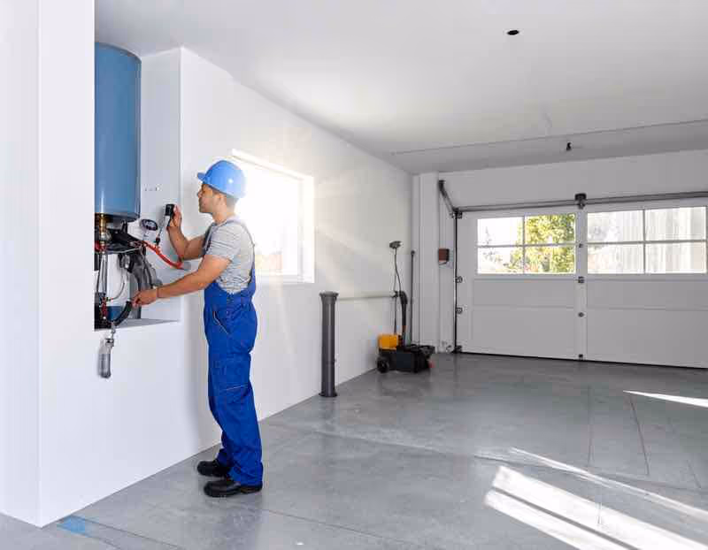 A plumber installing a water heater in orlando