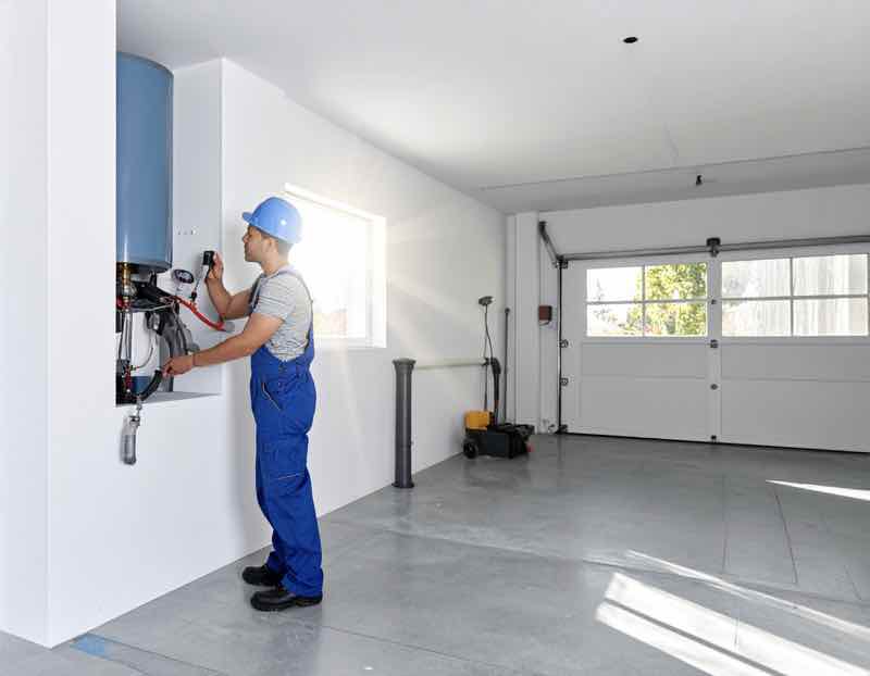 A plumber installing a water heater in orlando