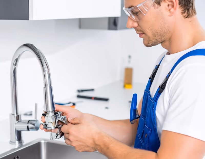 Professional faucet repair service by Brightwater Plumbing technician in Orlando FL