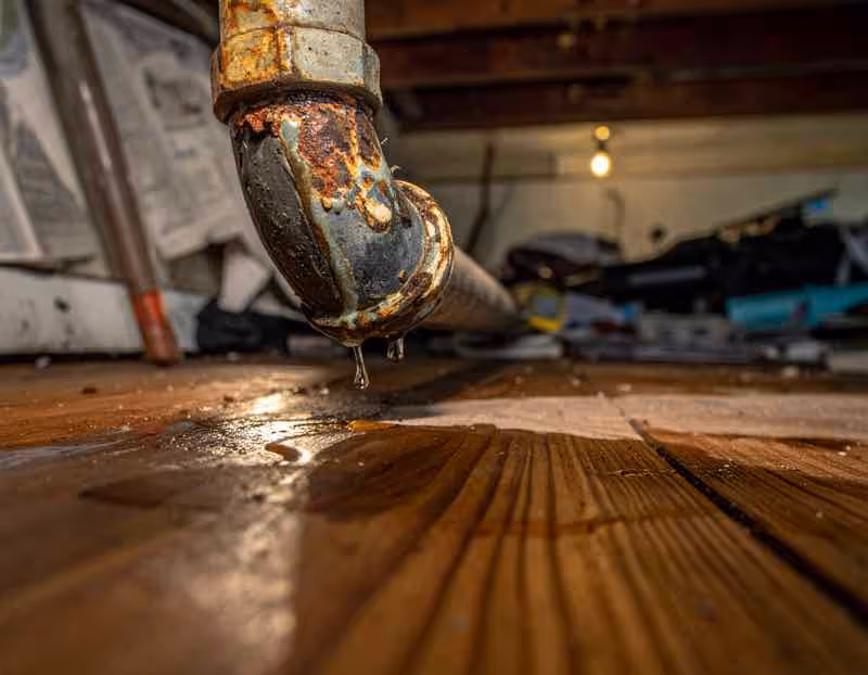 Rubber repair tape wrapped around leaking PVC pipe joint with proper overlap