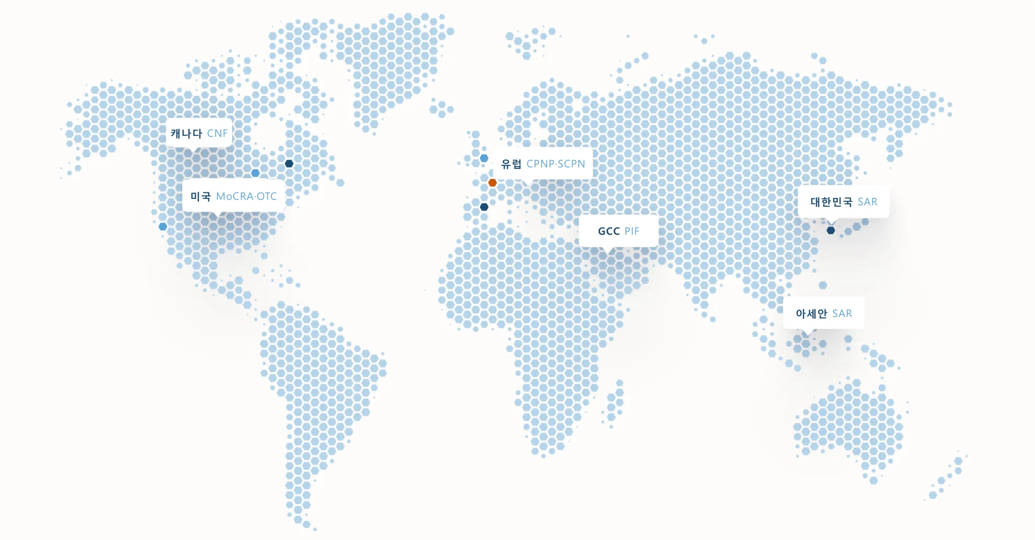 에코문도 글로벌 규제 지원 네트워크 지도