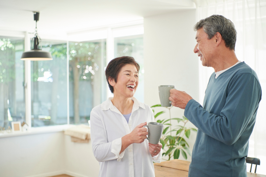 Woman laughing with her husband