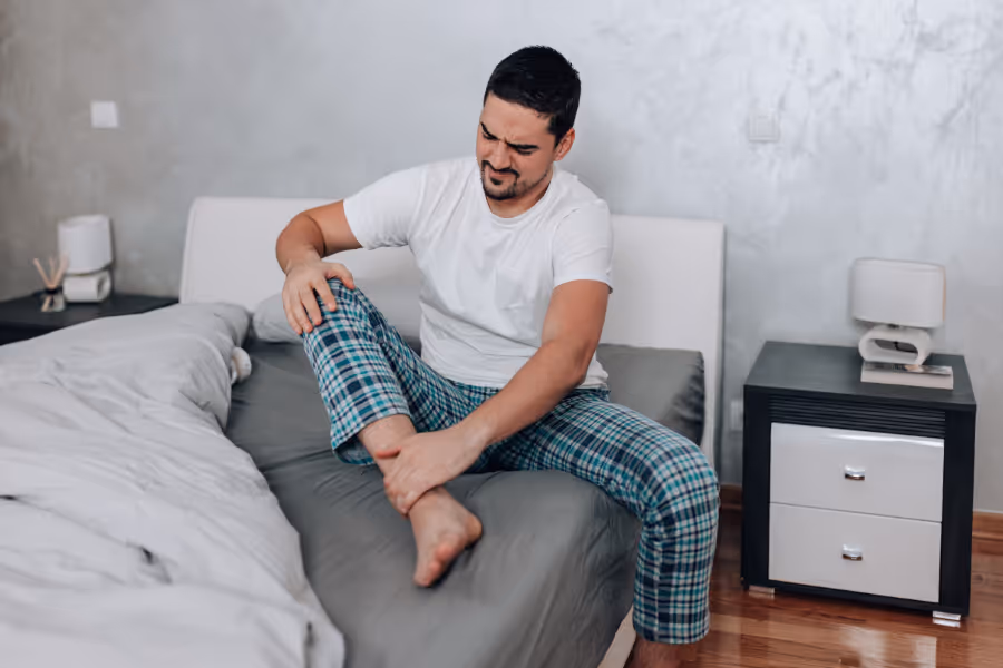 Man in pain, requiring varicocelectomy