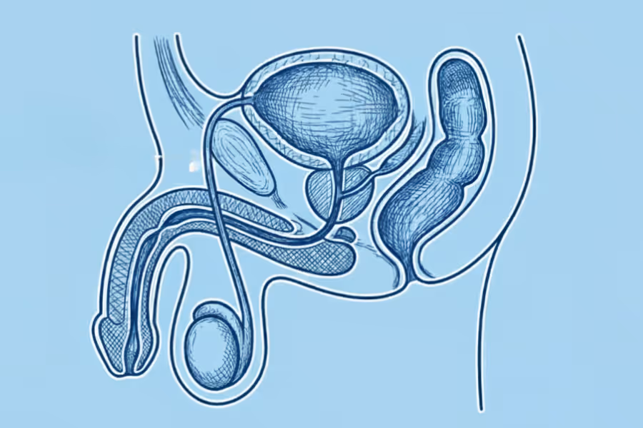 Urinary stricture diagrammatic drawing