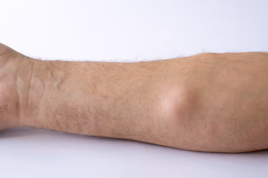 Lipome sur l'avant-bras d'un homme