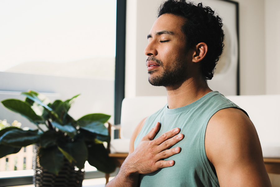 Man breathing easily after private nasal polypectomy
