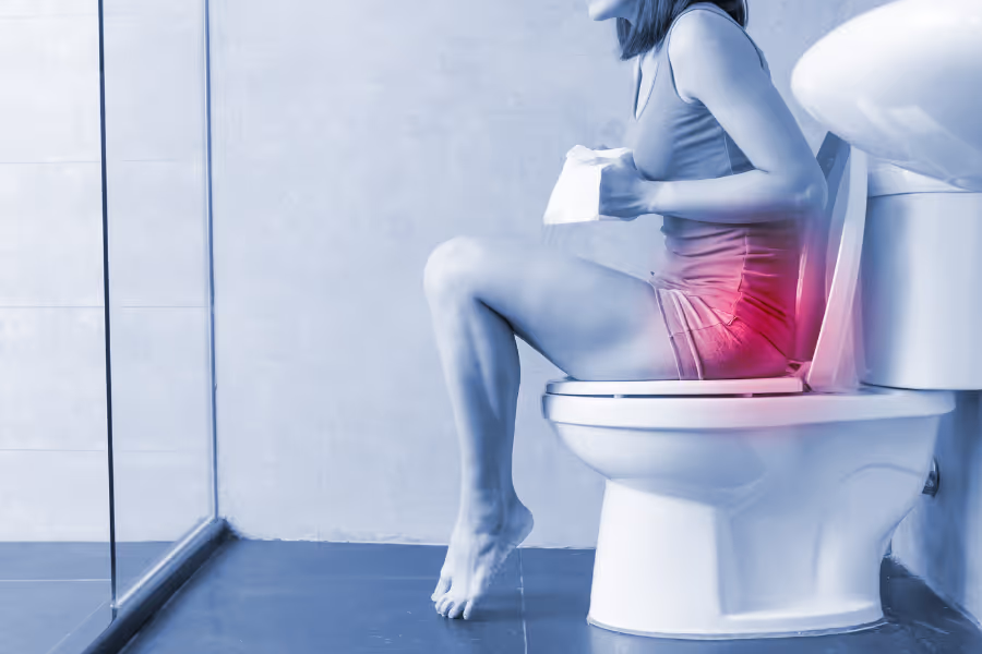 Anal fissure pain visualized