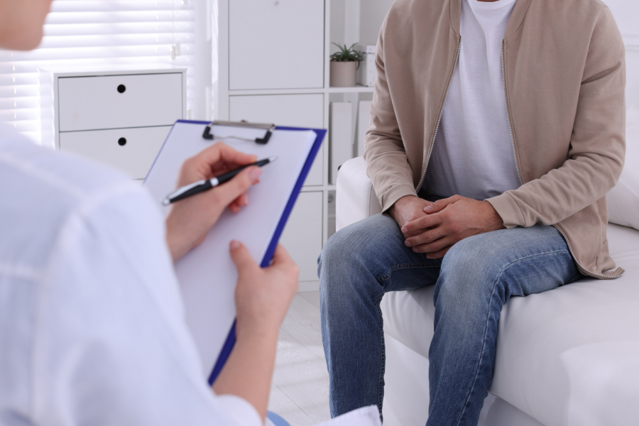 Male patient at a consult for adult circumcision