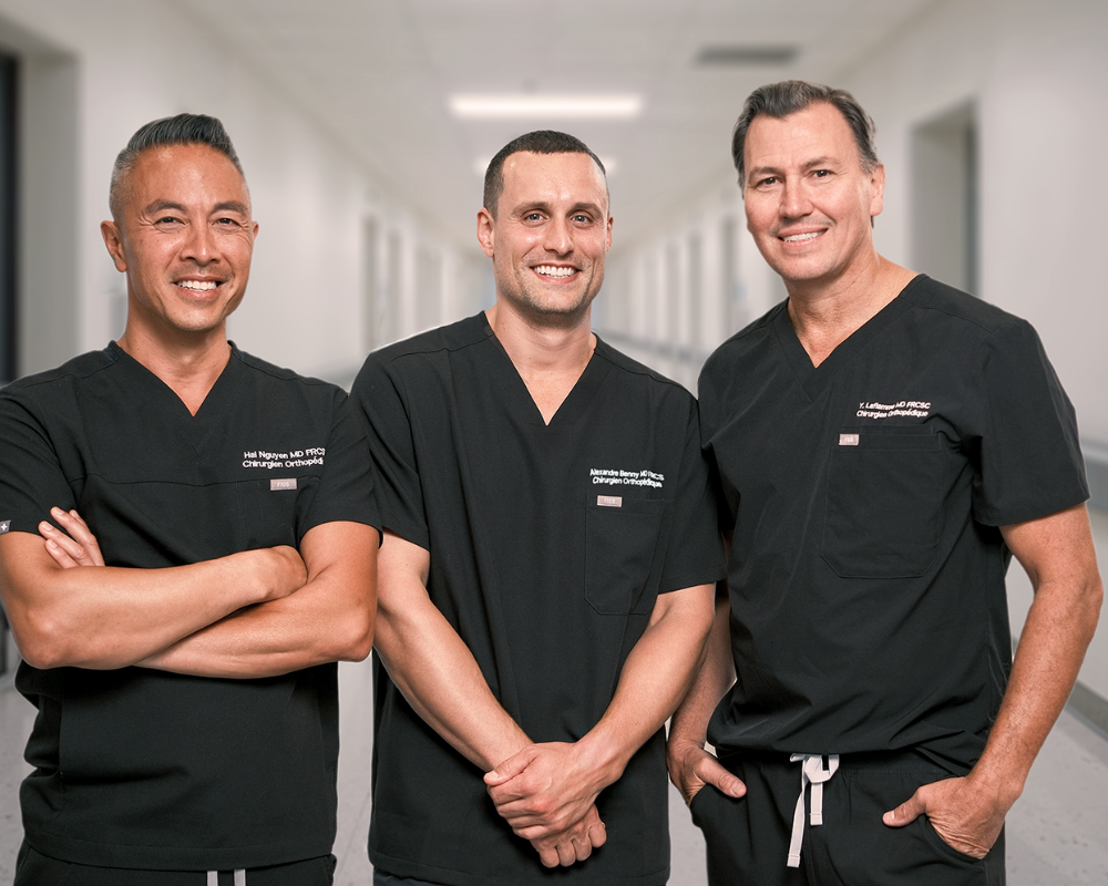 Three surgeons from Clinique HG team (Benny, Nguyen, Laflamme)