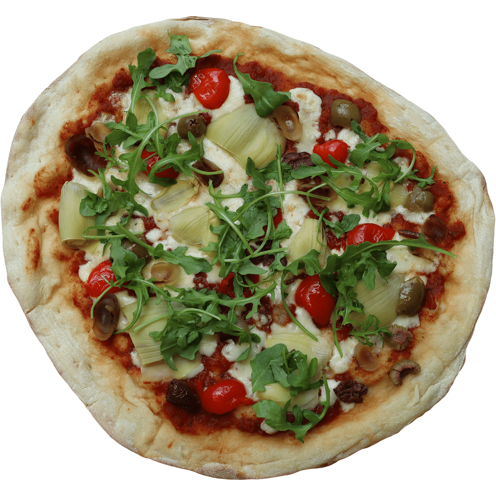 Special Pizza with smoked cheese and vegetable as toppings