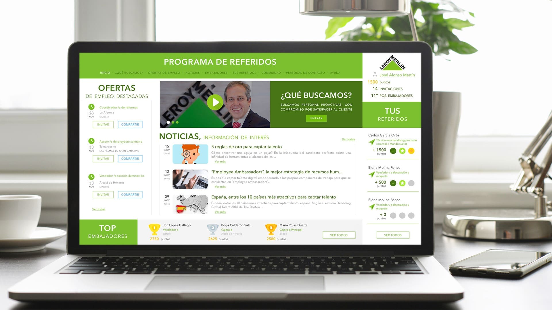 Imagen del proyecto Programa de Referidos, para Leroy Merlín, uno de los últimos desarrollos de Gestionet para mayo de 2019.