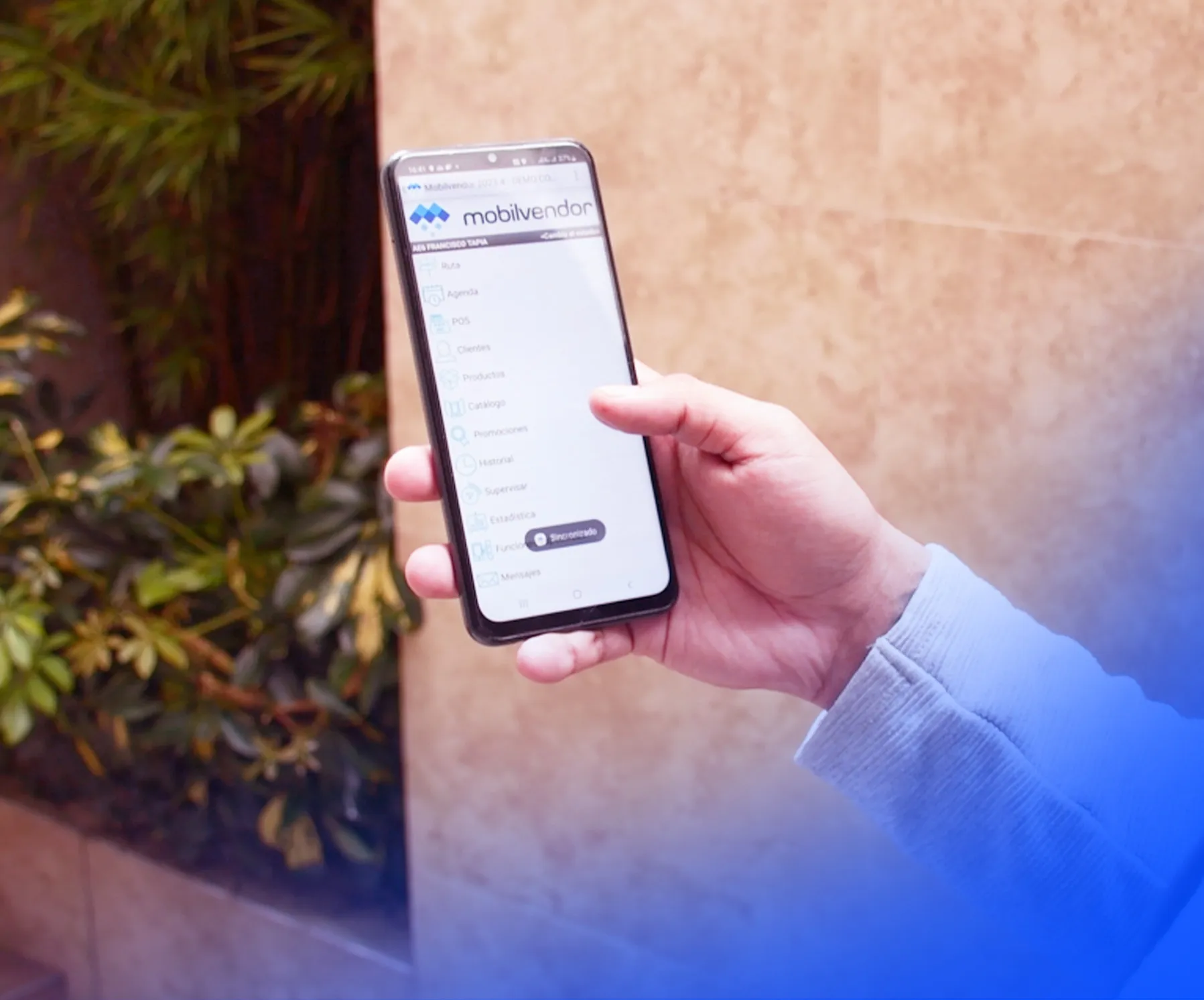 Escena representativa de primer plano de la aplicación de Mobilvendor