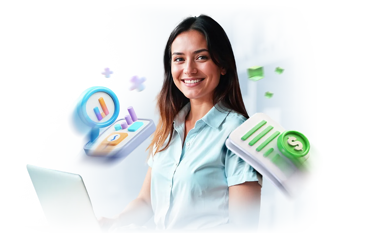 Imagen representativa de una mujer utilizando una laptop sección Mobilvendor One