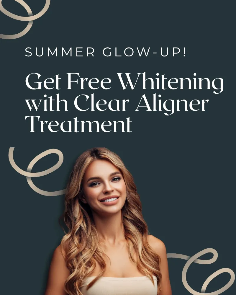 Get  Free Whitening with clear aligner treatment