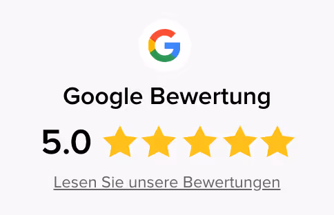 Zeigt 5 Sterne Bewertung auf google