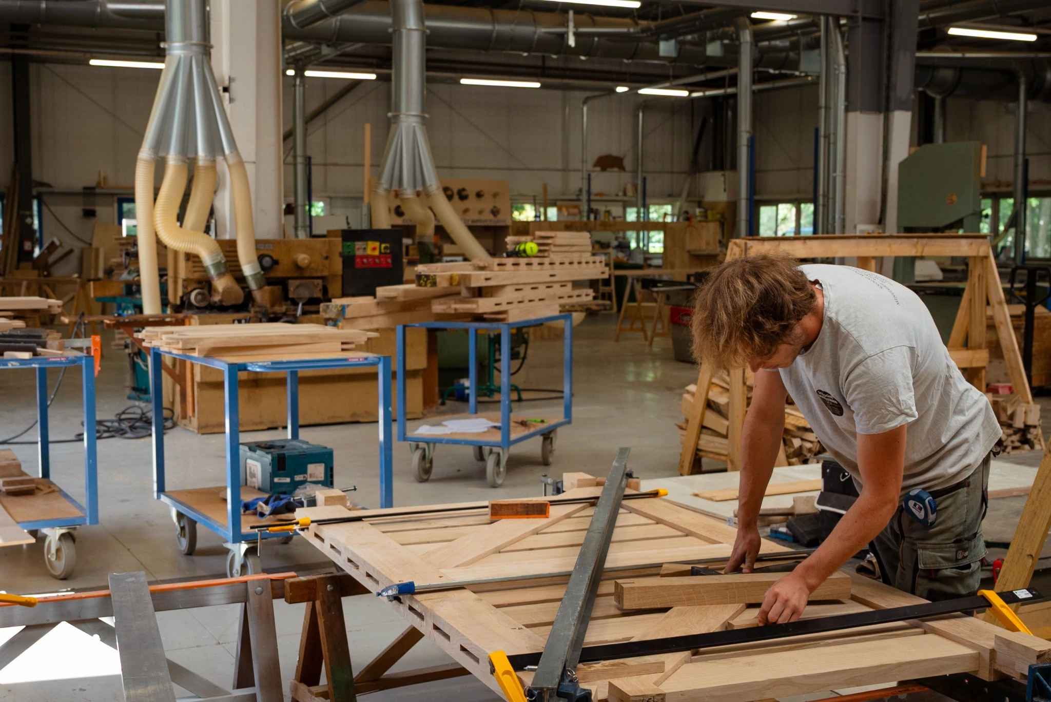 Chantier : cabanes en atelier chez Sologne Menuiserie @Dorothée Piroëlle