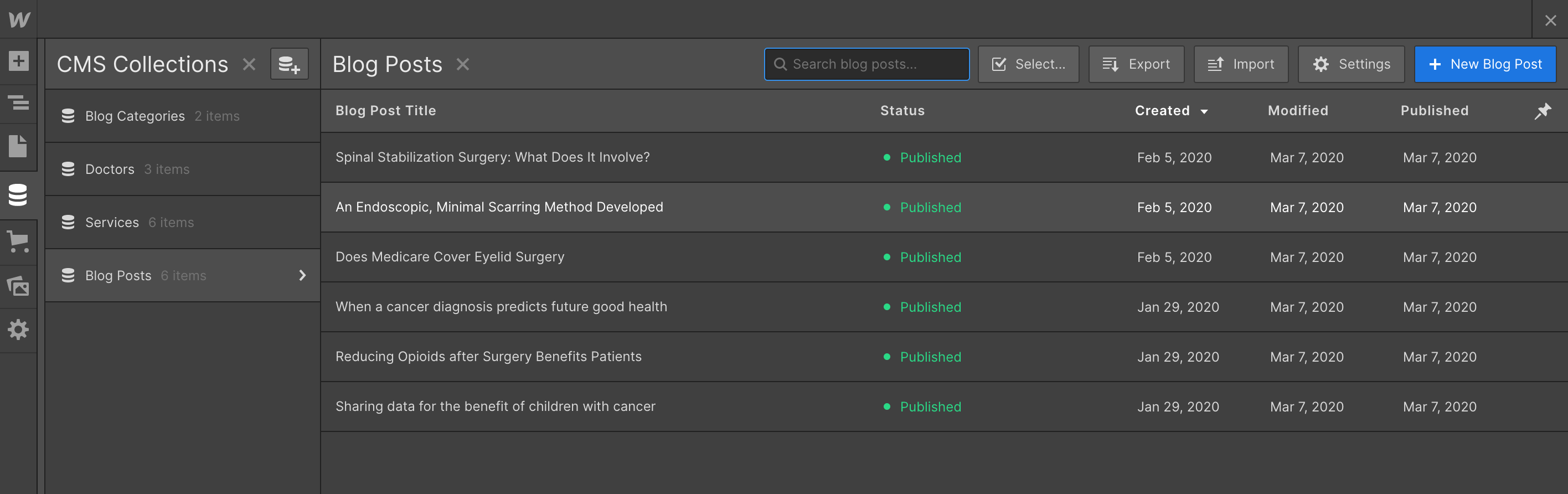 CMS Collection - Medica Webflow Template