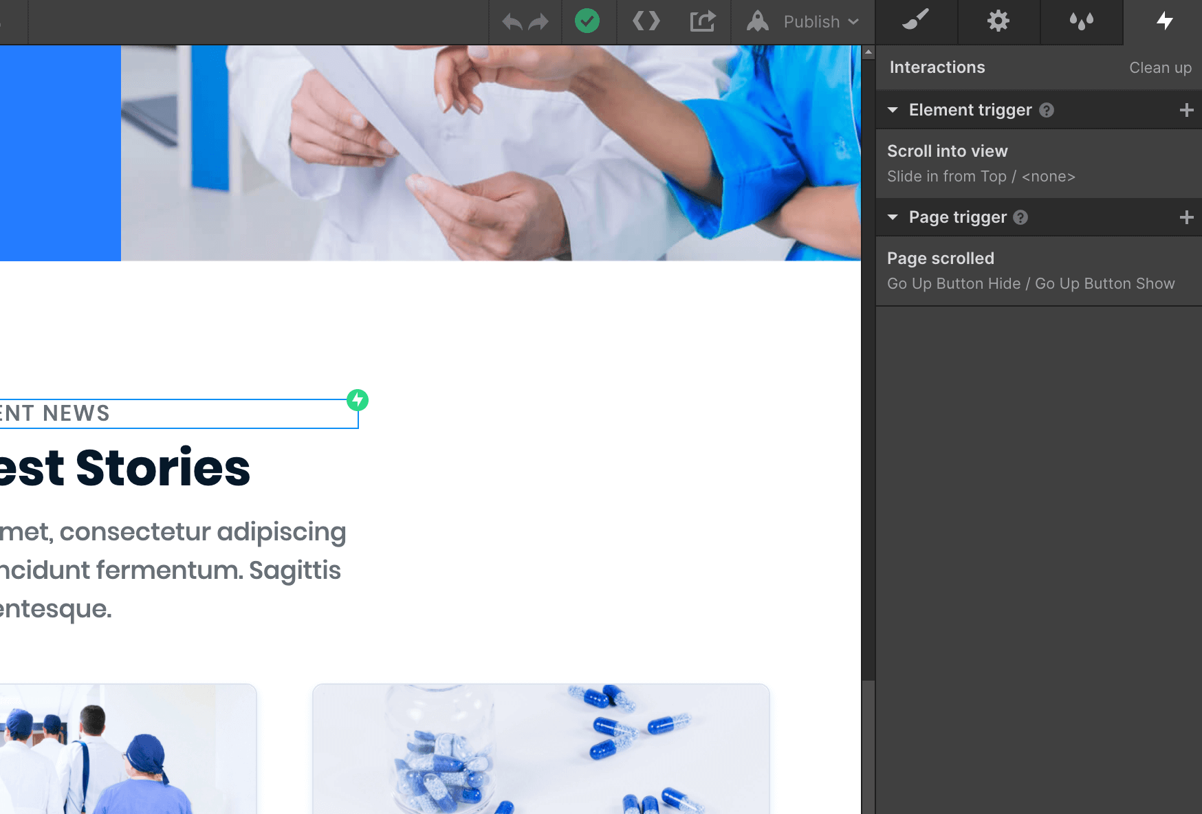 Interactions - Medica Webflow Template