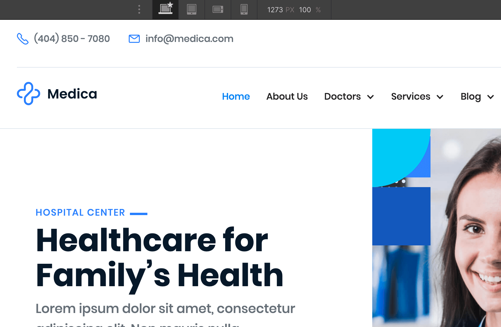 Reponsive Design - Medica Webflow Template