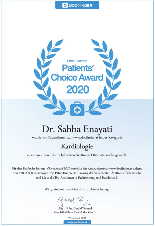 Docfinder Patients Choice Award 2020